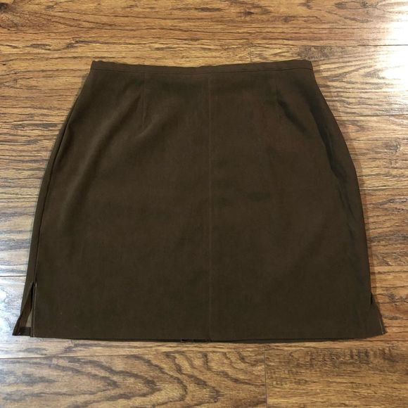 Norton McNaughton Dresses & Skirts - Brown Faux Suede Skirt Vintage Size 28